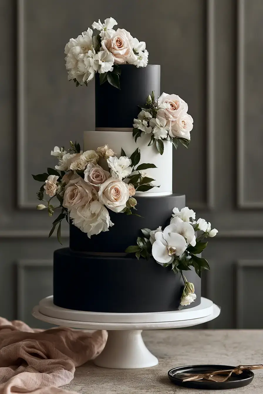 22 modern black white cake 1