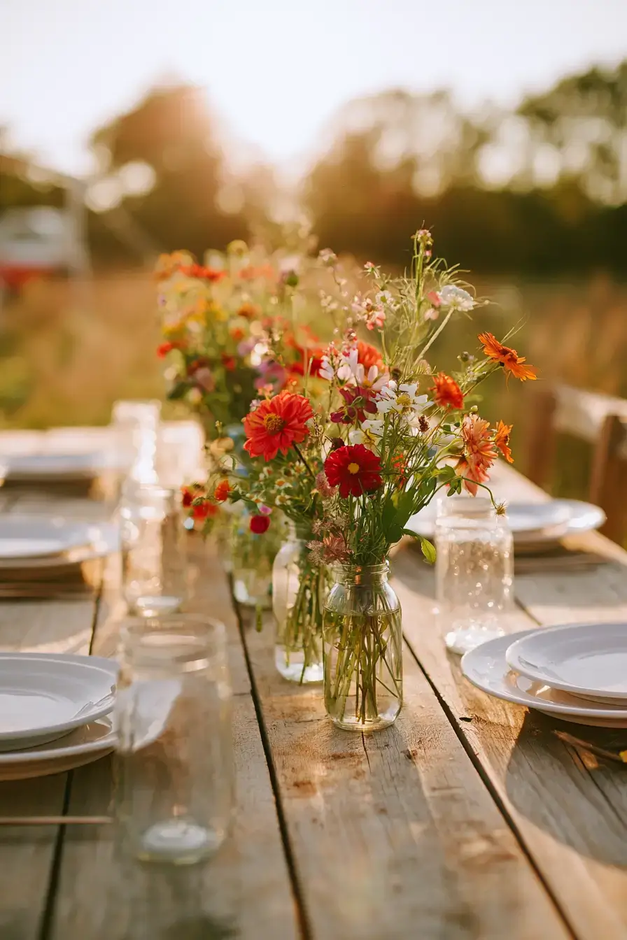 27 Bud Vase Wedding Centerpiece Ideas for Elegant Receptions 22 wildflower wedding vase styling 1