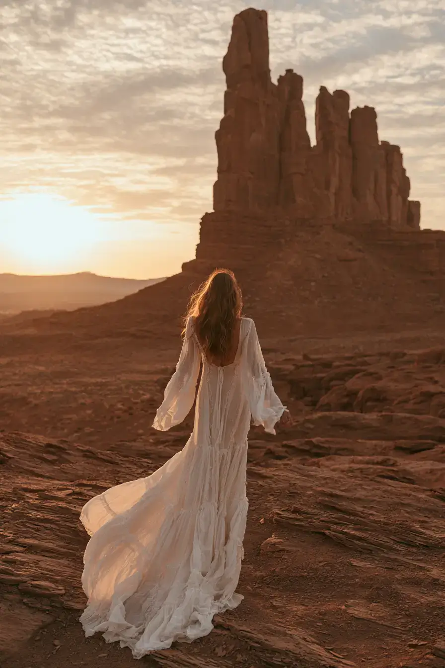 23 desert wedding dress ideas 1