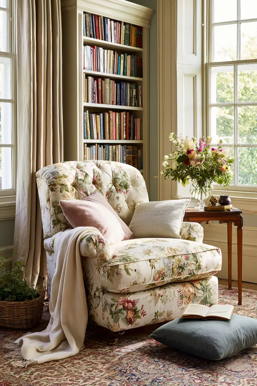27 Reading Chair Ideas to Make Your Home Feel Extra Cozy 24 cottage style reading nooks 1