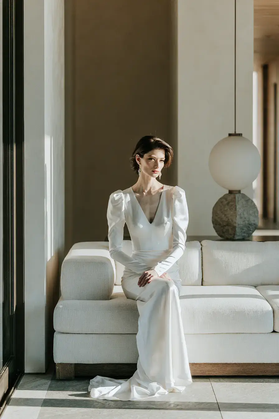 27 Breathtaking Satin Wedding Dresses with Sleeves for Classic Elegance 24 minimal satin bridal collection 1