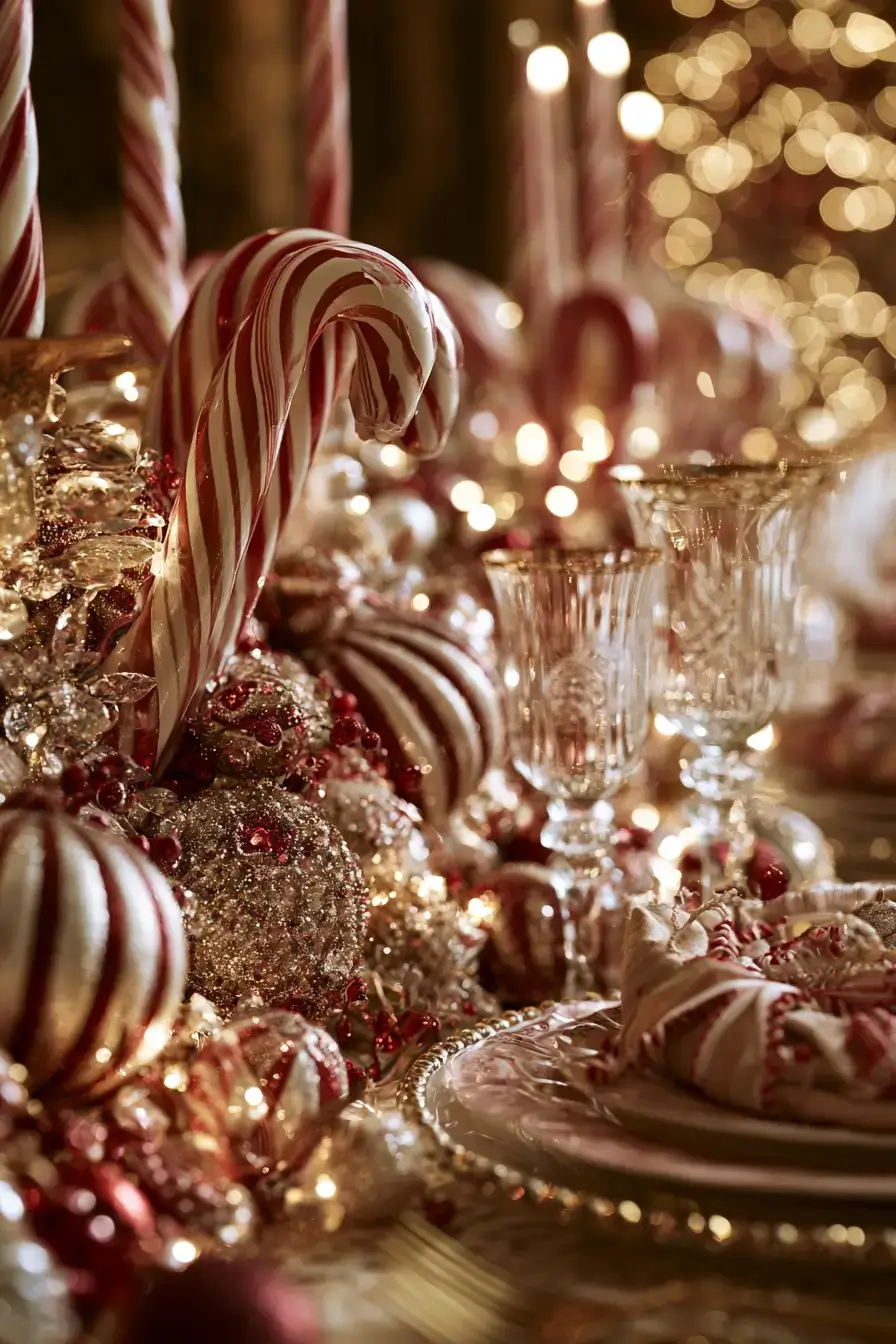 27 Candy Cane Centerpiece Ideas for Cozy Holiday Gatherings 25 shining holiday candy cane decor 1