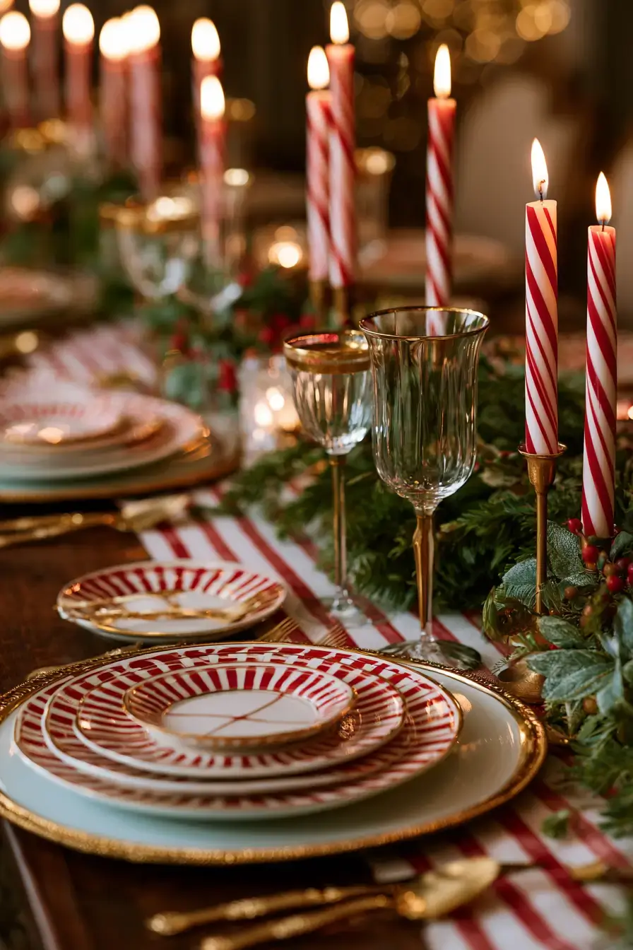 27 Candy Cane Centerpiece Ideas for Cozy Holiday Gatherings 26 christmas tablescape with candy canes 1