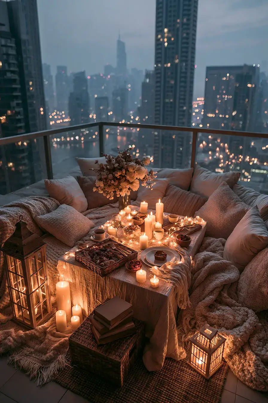 27 Romantic Dinner Ideas for the Perfect Candlelit Evening 26 romantic balcony dining escape 1