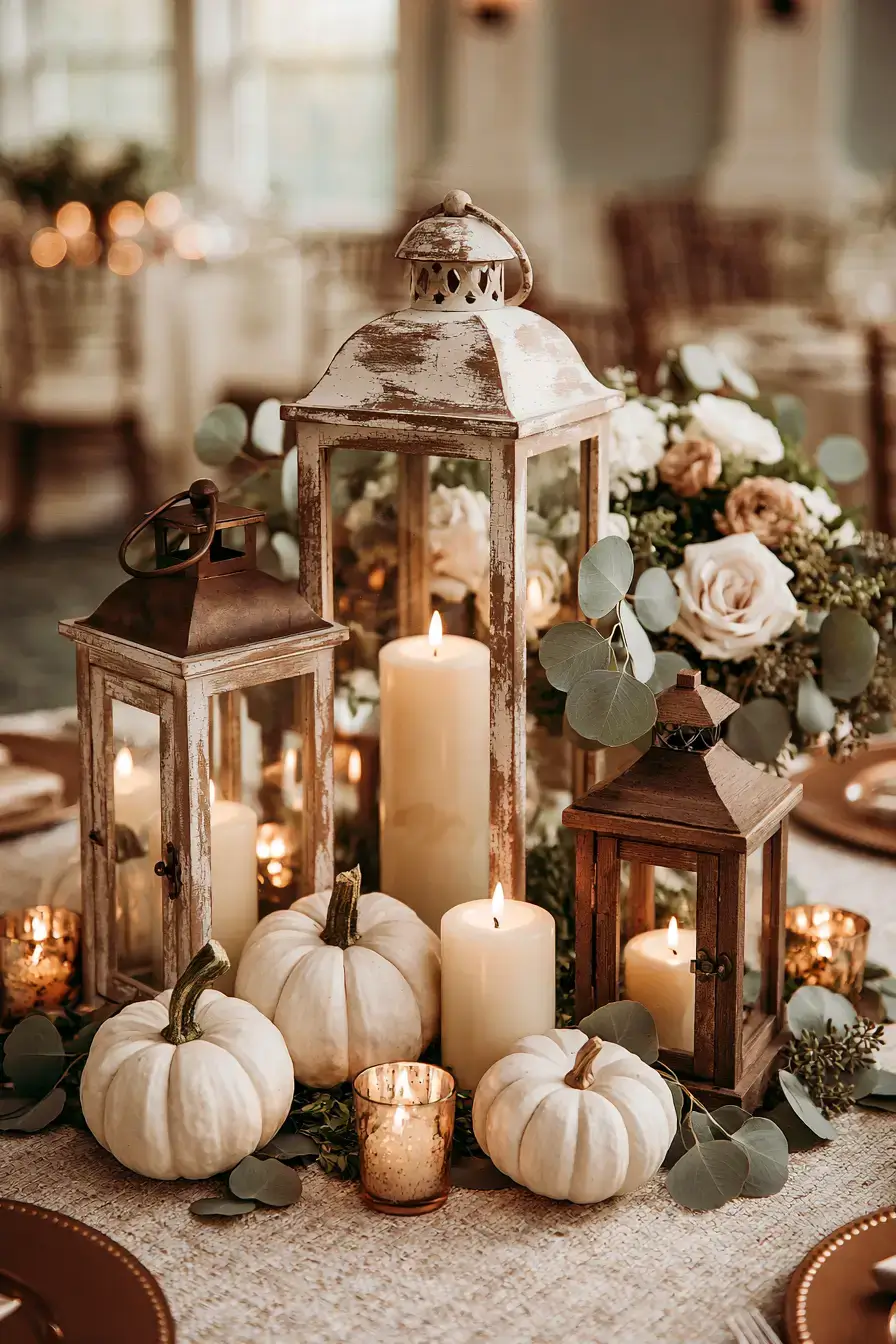 27 Beautiful Fall Wedding Centerpieces to Inspire Your Big Day 26 rustic lantern reception ideas 1