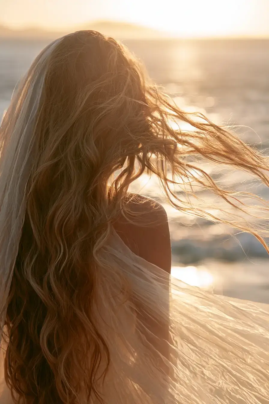 27 golden summer bridal waves 1