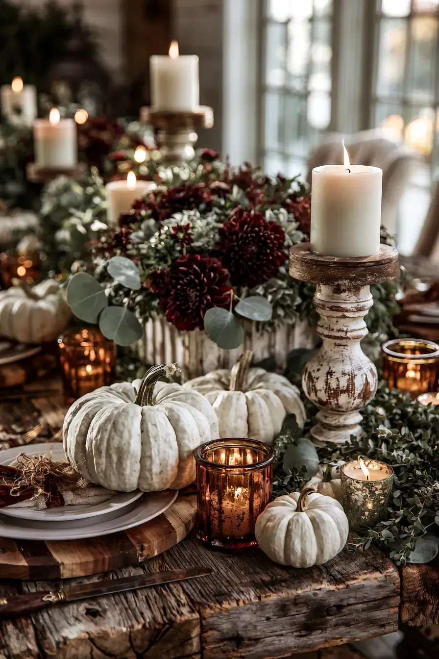 27 Beautiful Fall Wedding Centerpieces to Inspire Your Big Day 3 pottery barn harvest table ideas 1
