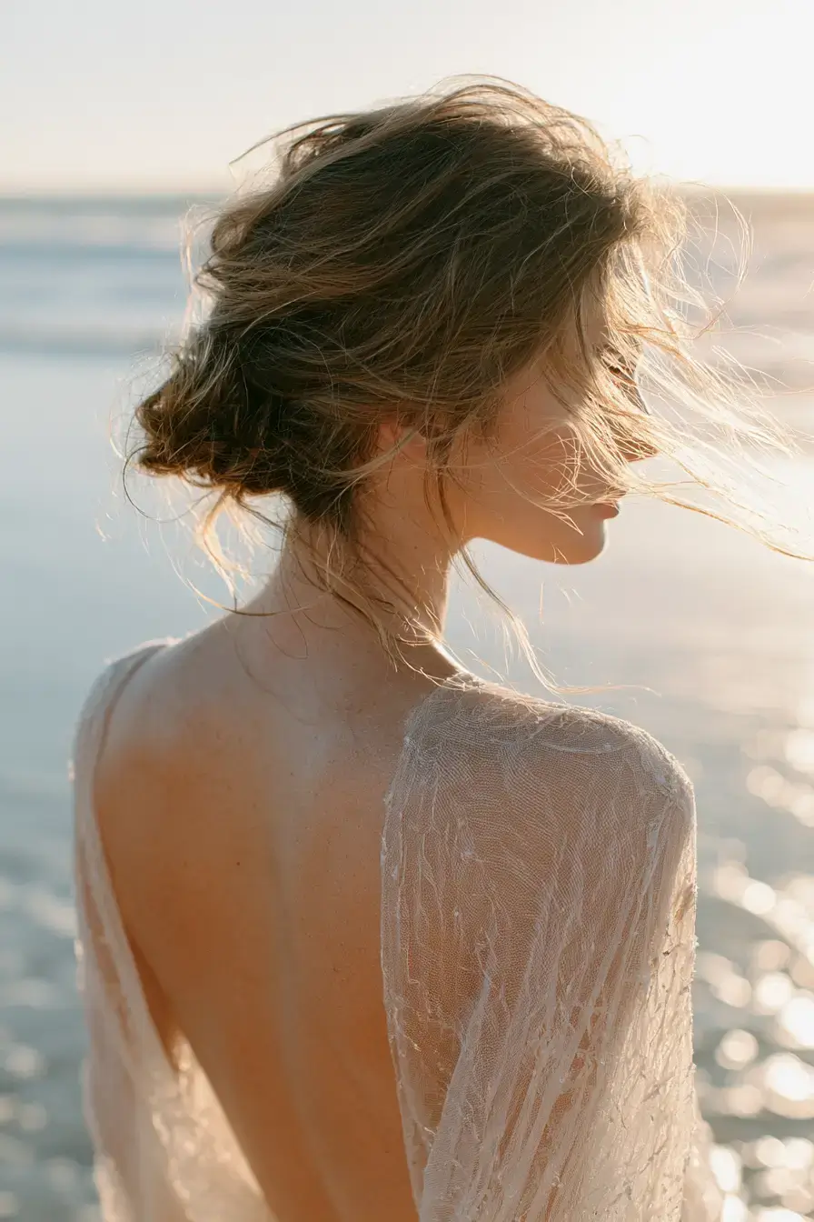 3 romantic beach bun look 1