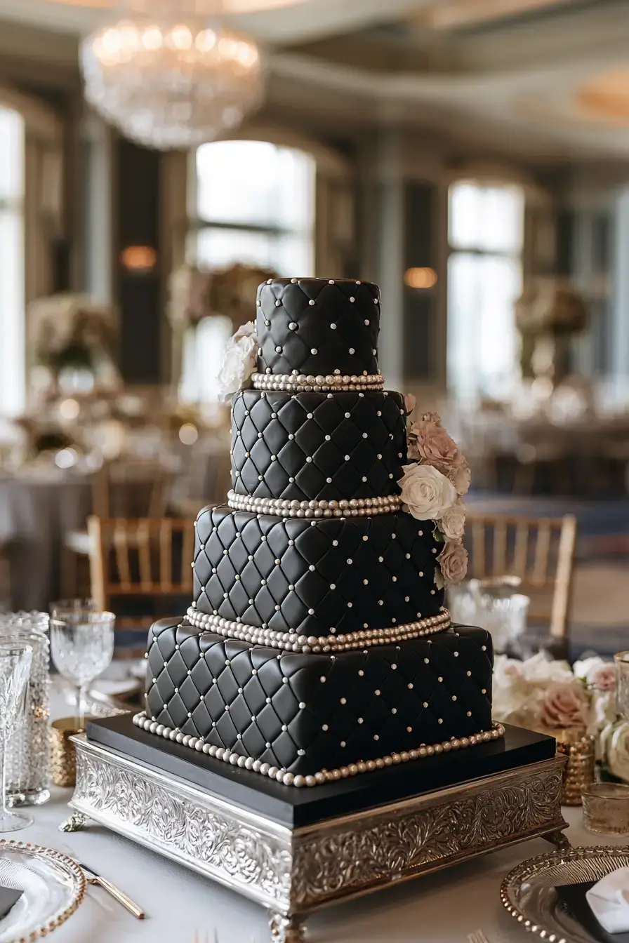 4 classic pearl bridal cake 1