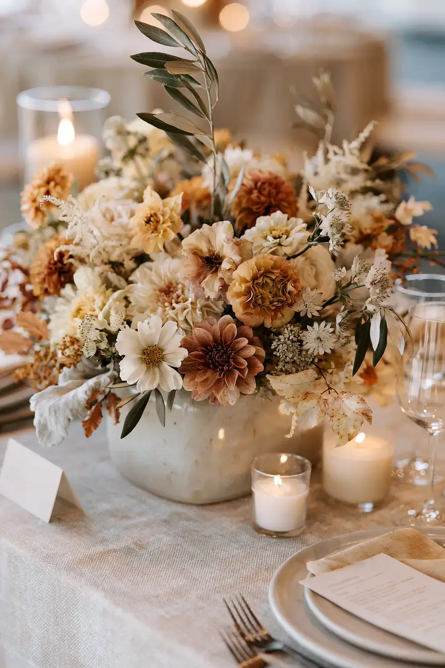27 Beautiful Fall Wedding Centerpieces to Inspire Your Big Day 5 crate and barrel wedding decor 1