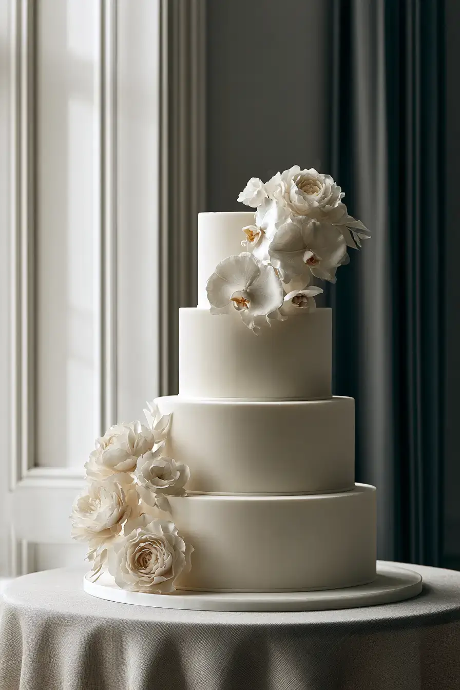 6 modern white floral cake 1