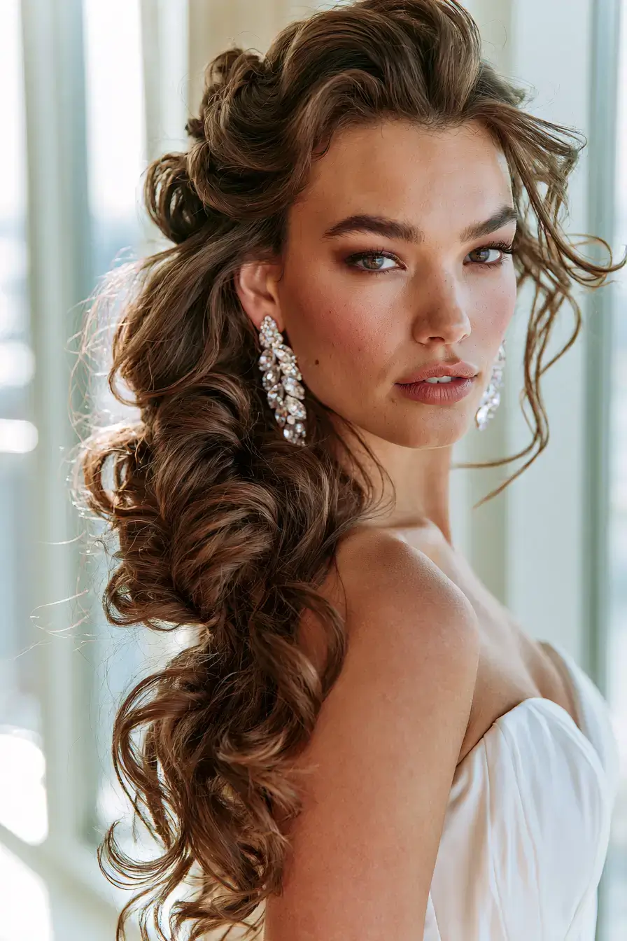 27 Timeless Waterfall Braid Wedding Hair Ideas for Brides 6 radiant bridal hair ideas 1