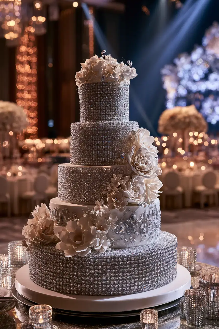 8 dazzling crystal wedding cake 1