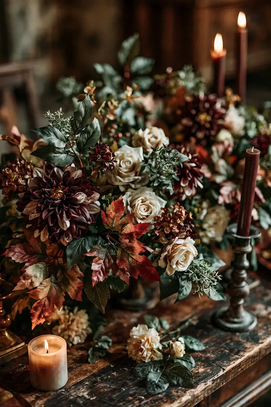 27 Beautiful Fall Wedding Centerpieces to Inspire Your Big Day 8 hobby lobby autumn arrangements 1