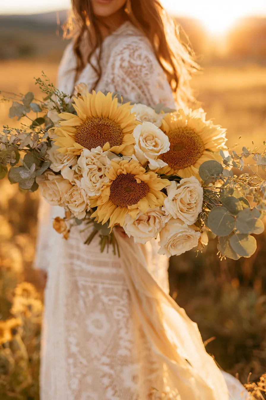 27 Vibrant Fall Wedding Flowers 1 sunflower autumn wedding radiance 1