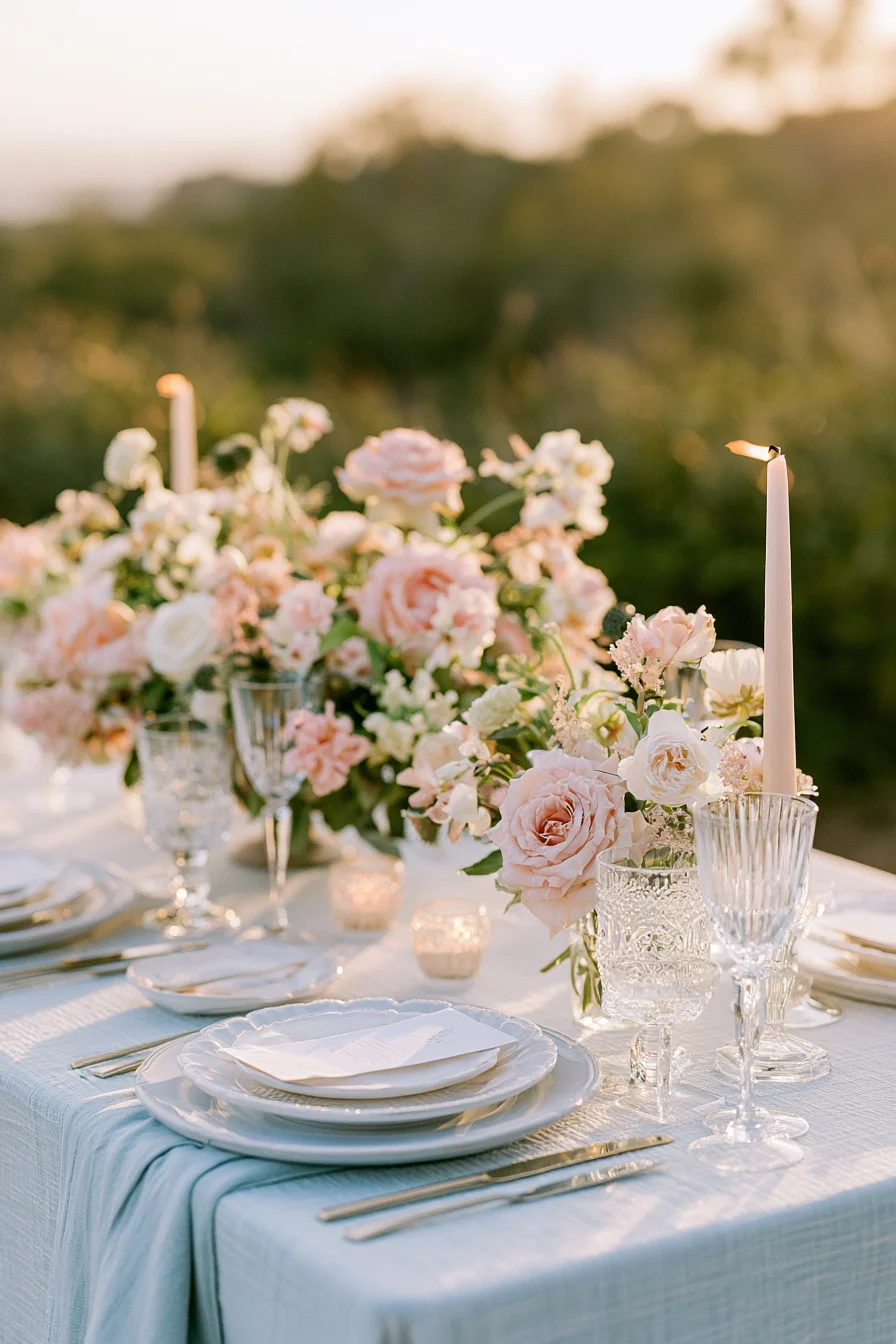 27 Modern Morning Wedding Ideas 10 delicate pastel wedding tables 1