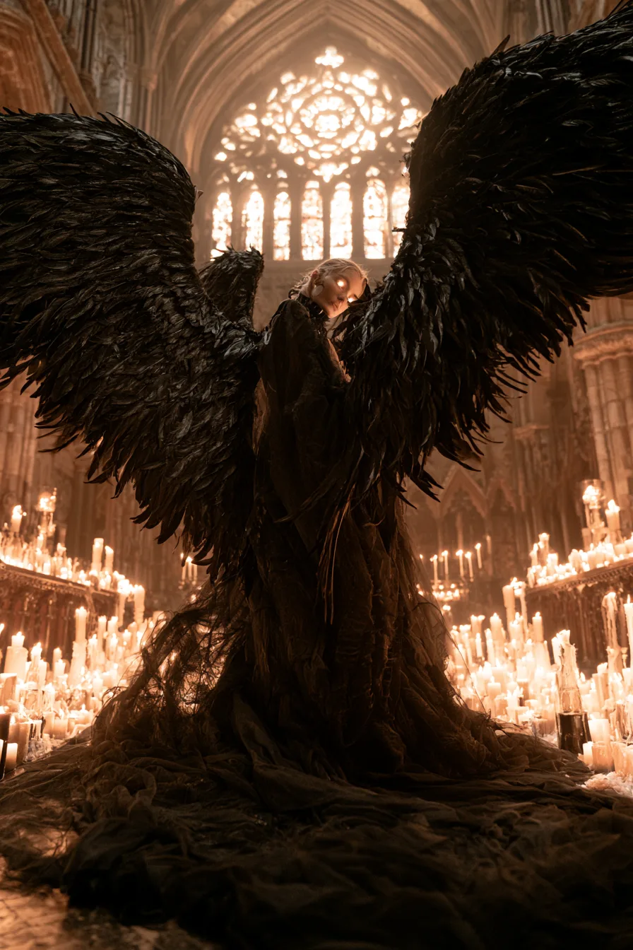 27 Black Halloween Costumes For A Spooky Look 10 graceful gothic angel beauty 1