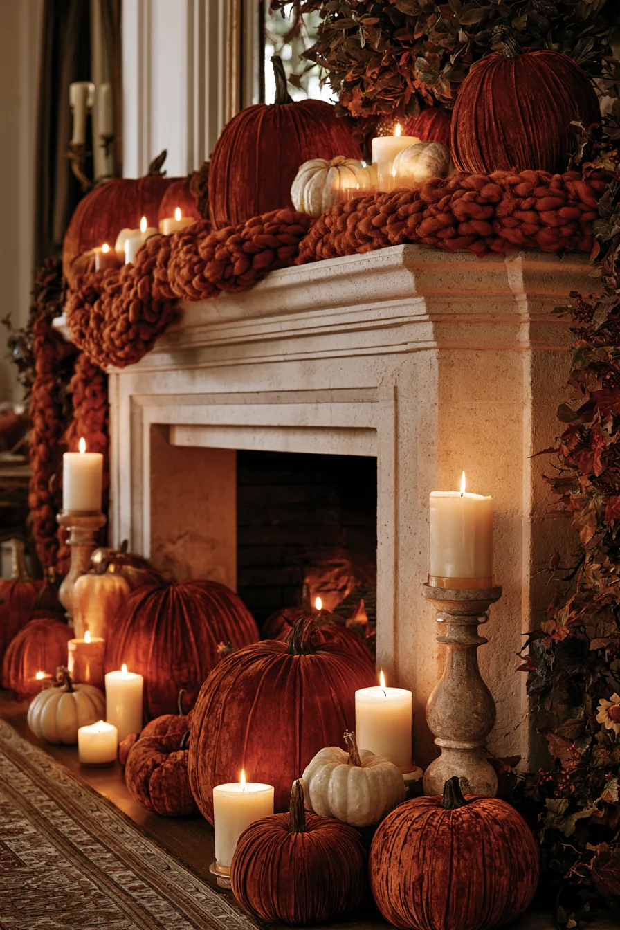 11 layered plush pumpkin mantle 1