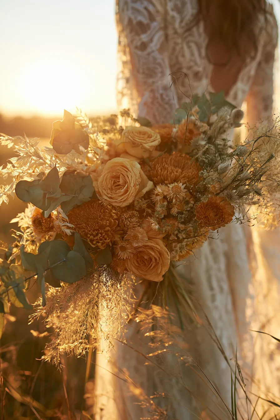 27 Vibrant Fall Wedding Flowers 12 amber flower wedding glow 1