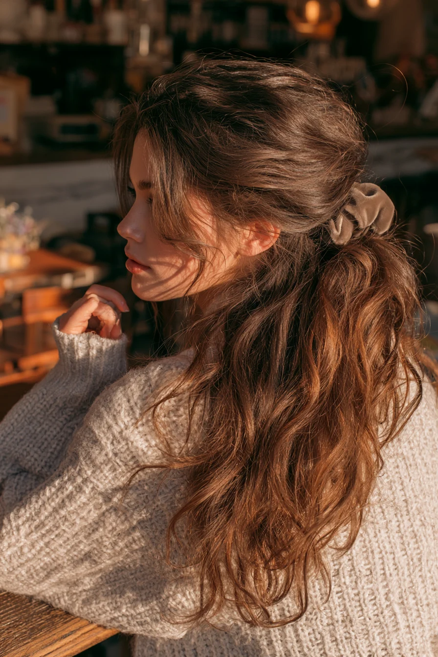 27 Cozy Hairstyles For Comfy Chic Style 13 textured seasonal ponytail 1