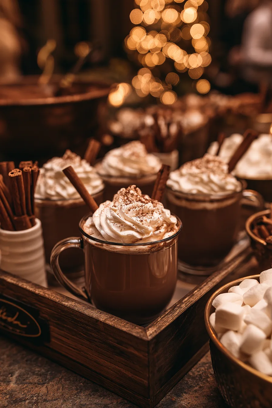 27 Cozy Winter Wedding Ideas For Dream Weddings 14 gourmet winter cocoa station 1