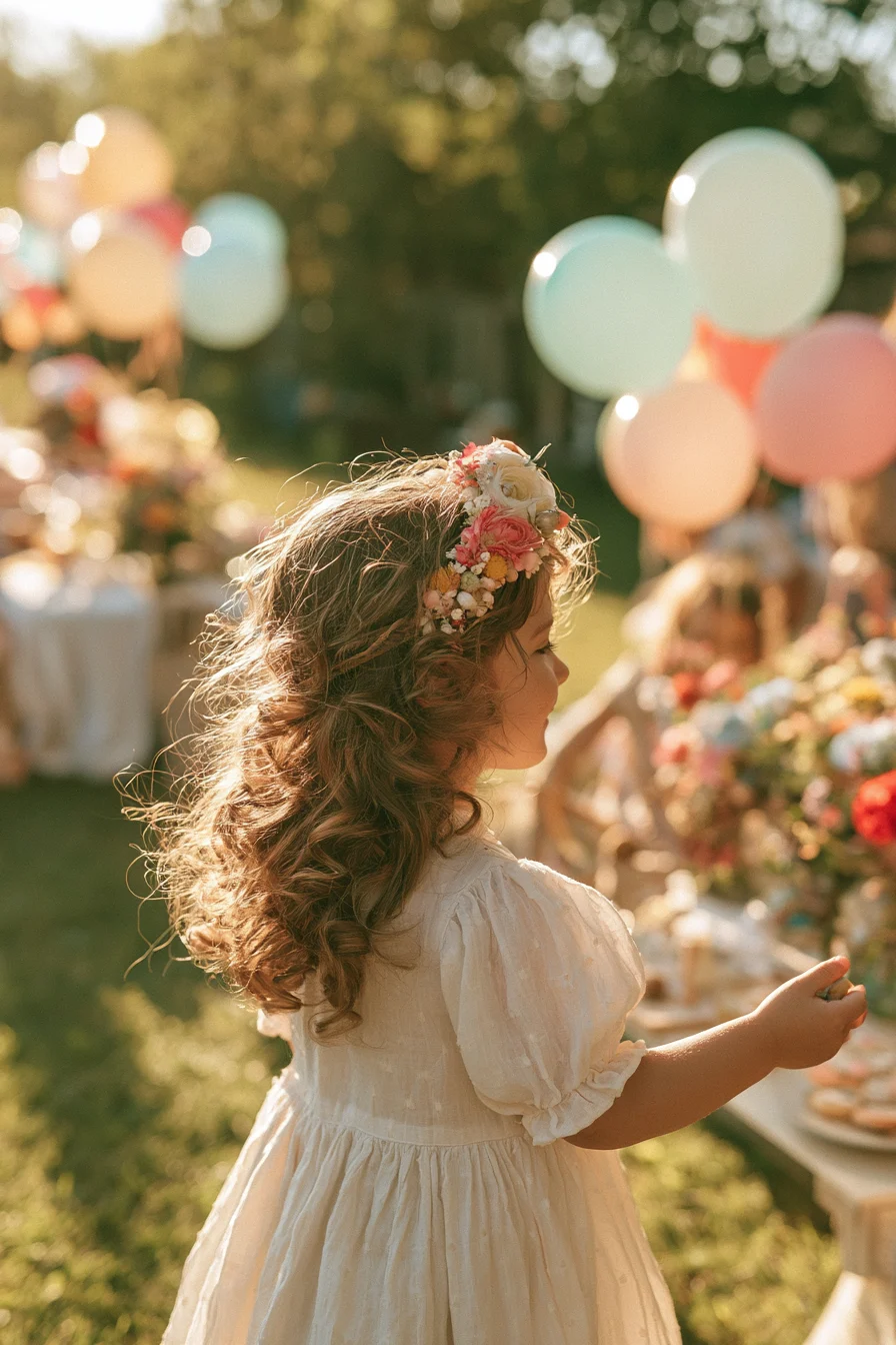 27 Magical Birthday Hairstyles for Kids 15 enchanting floral birthday hair