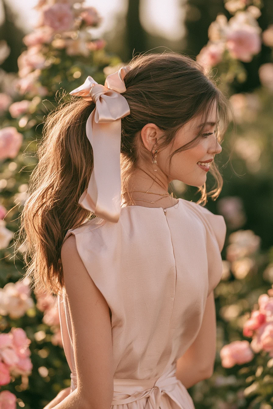 15 feminine satin ribbon ponytail