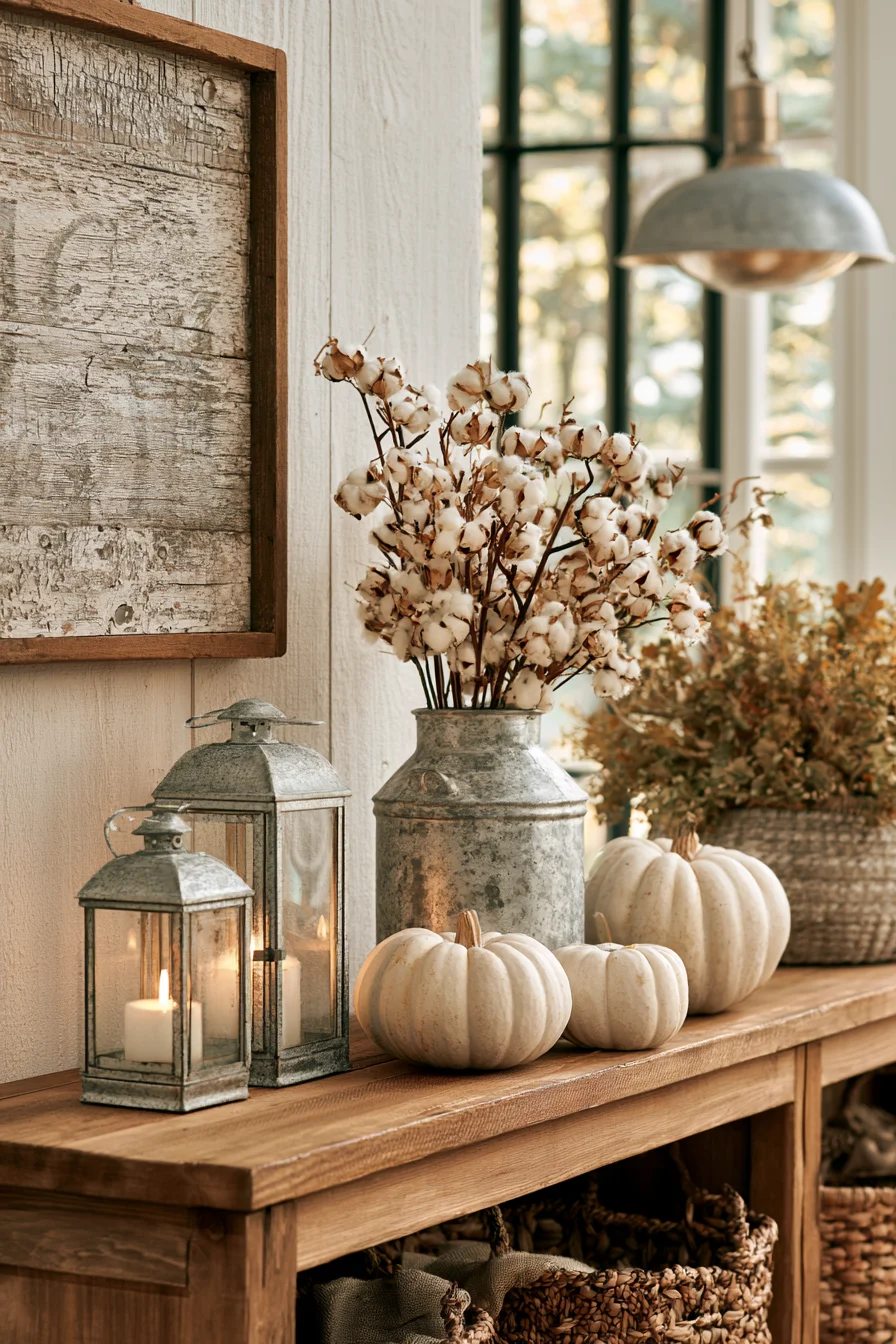 16 cozy farmhouse halloween mantle 1