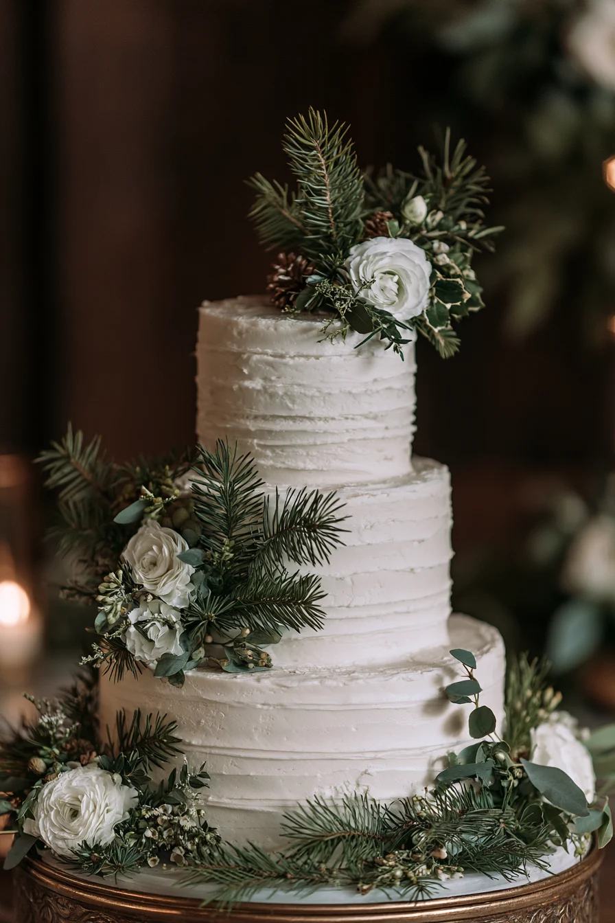 27 Cozy Winter Wedding Ideas For Dream Weddings 16 elegant snowy wedding cake 1