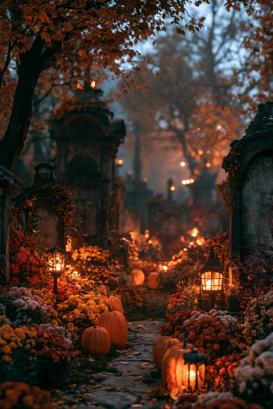 27 Budget Friendly Outdoor Halloween Decor Ideas 16 halloween cemetery garden charm 1