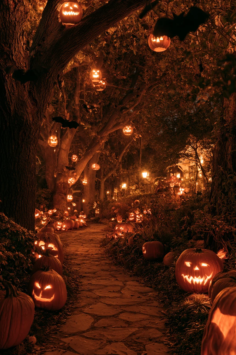 27 Budget Friendly Outdoor Halloween Decor Ideas 18 bat branch halloween display 1