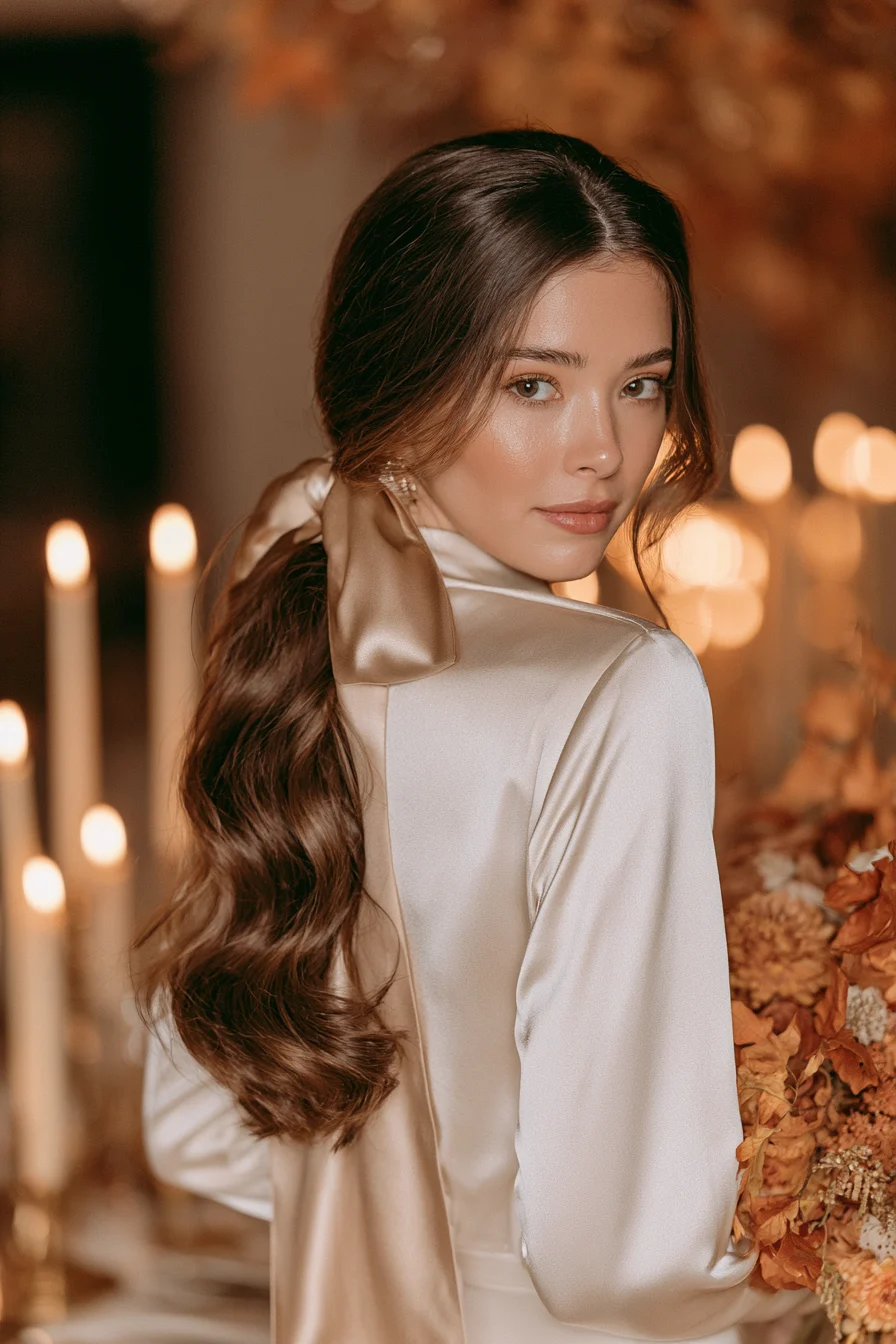 18 elegant satin ribbon ponytail 1