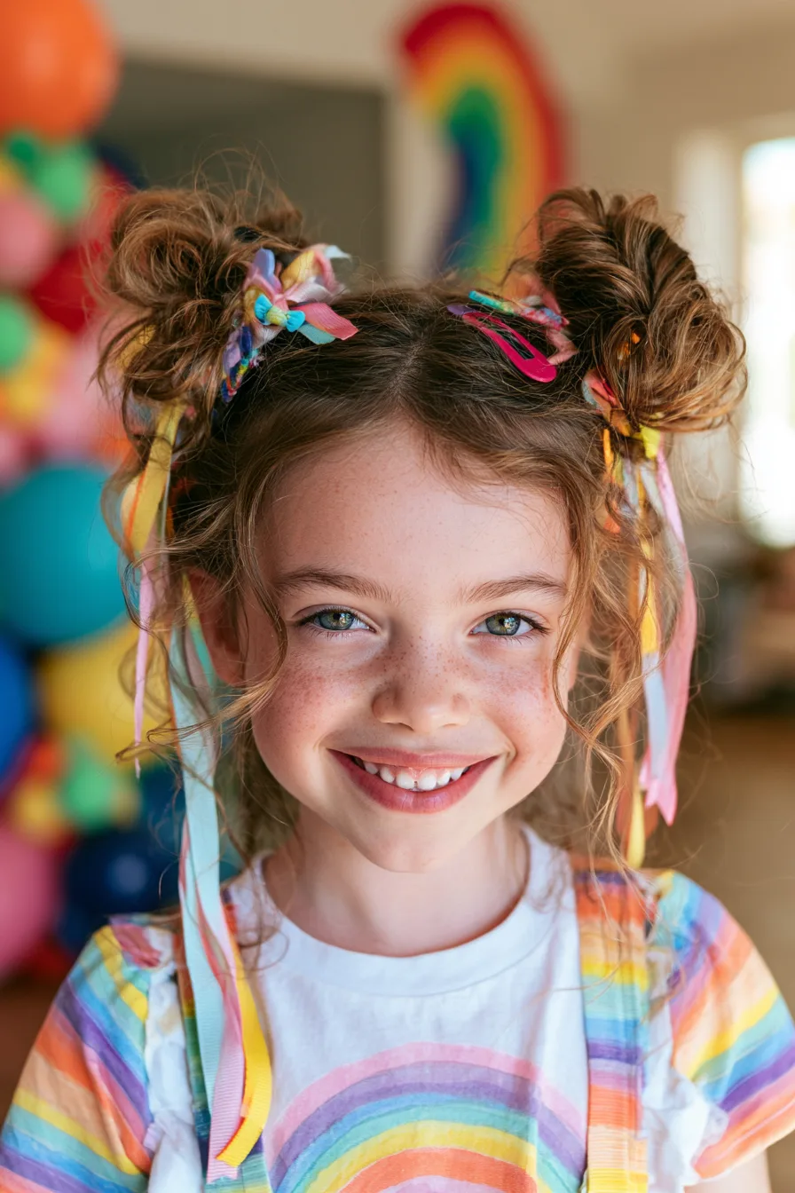 27 Magical Birthday Hairstyles for Kids 18 playful space bun hairstyles 1