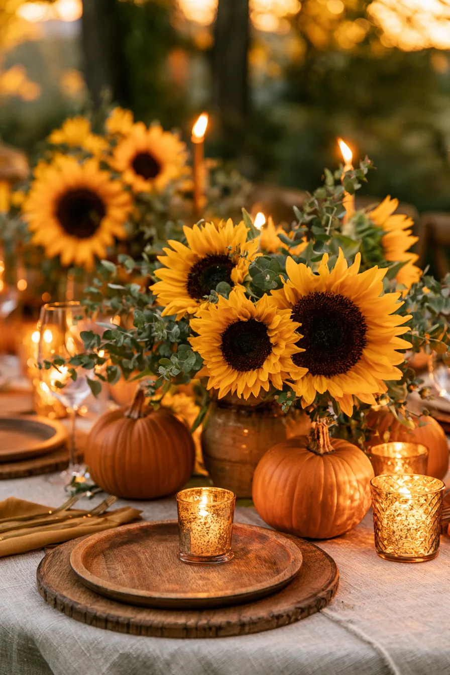 18 sunflower thanksgiving birthday table