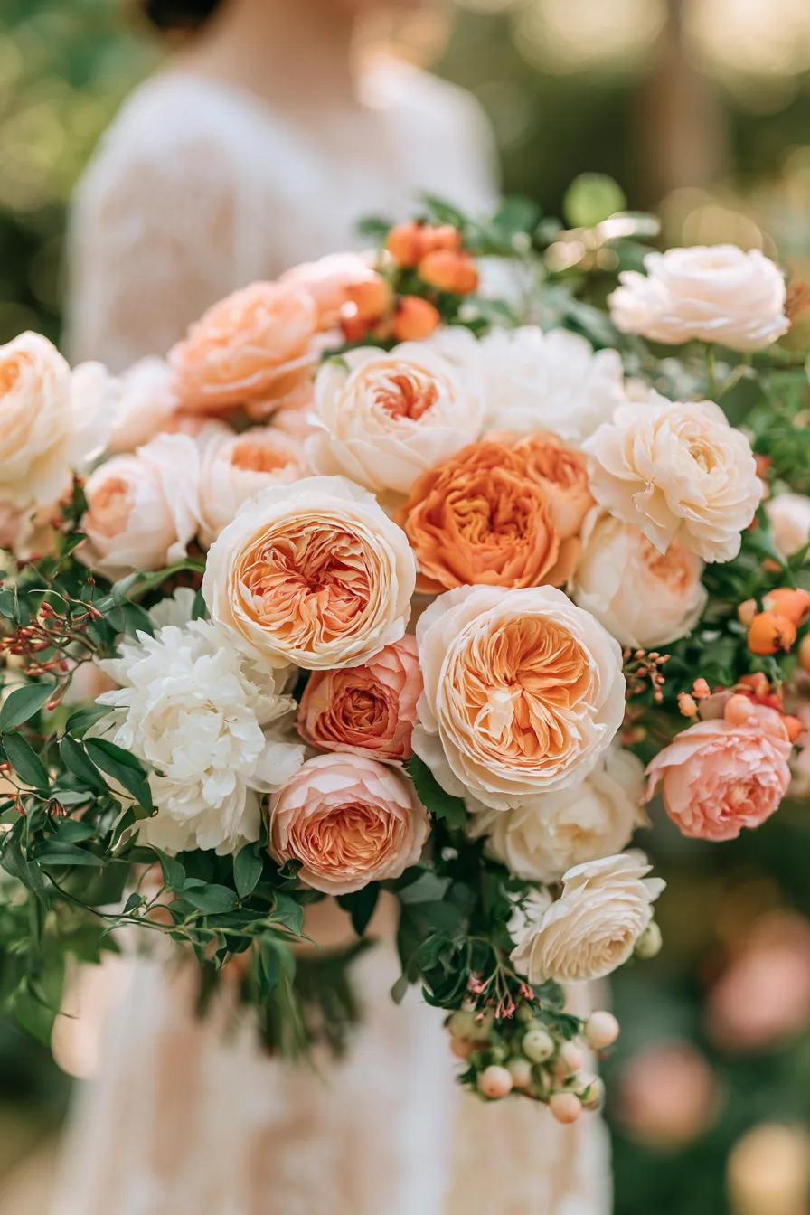 27 Vibrant Fall Wedding Flowers 2 apricot rose floral romance 1