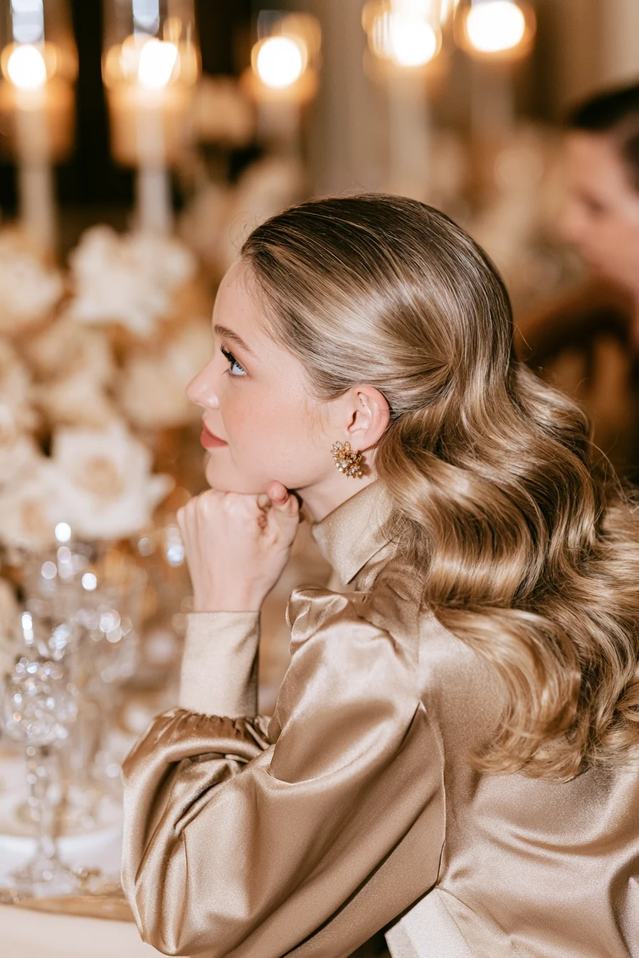 20 glowing champagne blonde curls