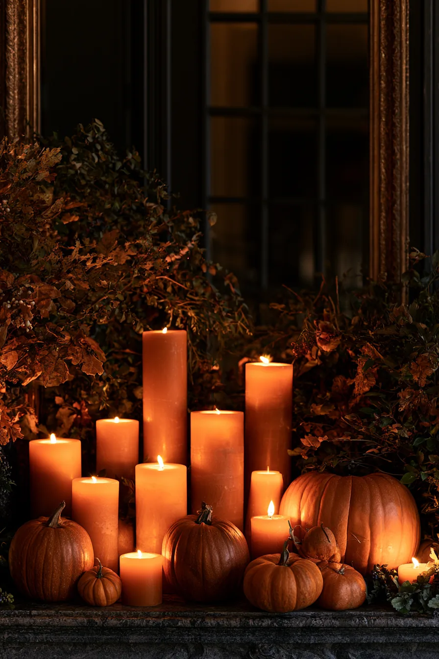 20 warm candle cluster mantle 1