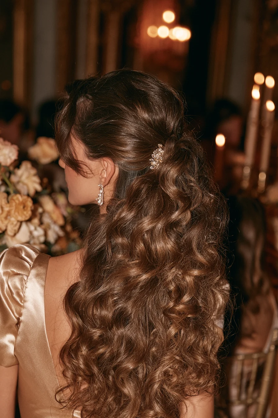 21 bouncy romantic half up curls