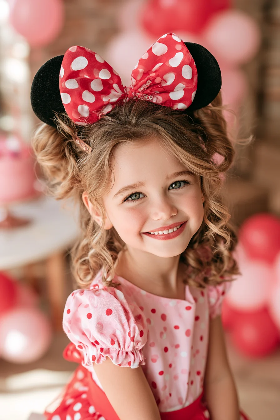 27 Magical Birthday Hairstyles for Kids 21 charming minnie party hair 1