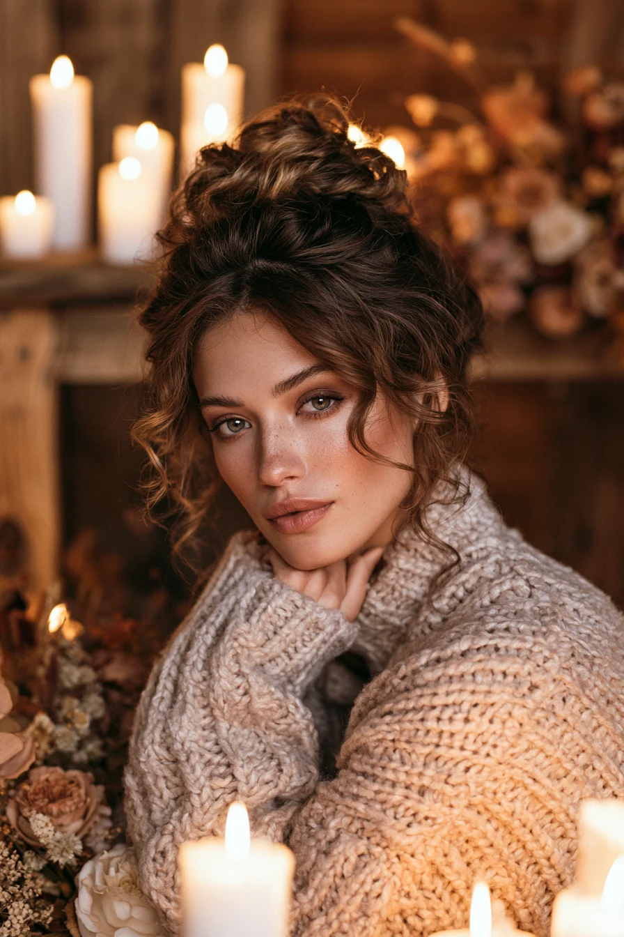 27 Chic Thanksgiving Hairstyles For Women 21 dyson romantic holiday updo 1
