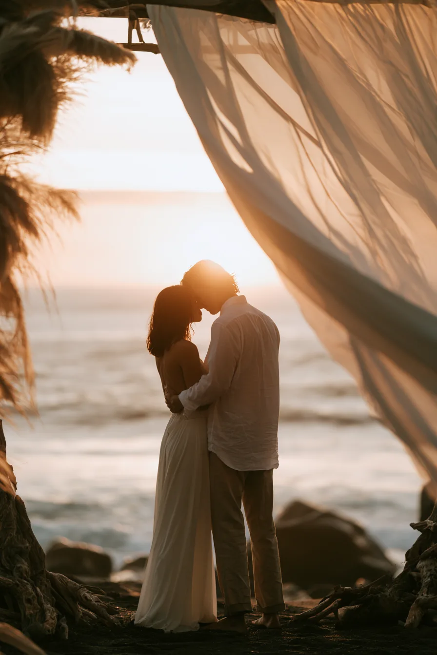 27 Modern Morning Wedding Ideas 22 coastal sunrise wedding ceremony 1