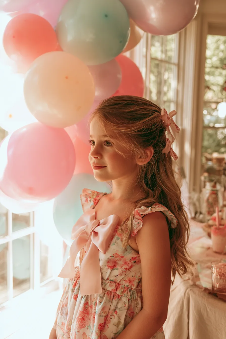 27 Magical Birthday Hairstyles for Kids 22 easy half up birthday hair 1