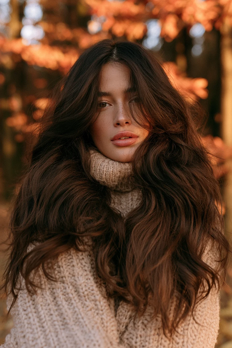 22 elegant brunette autumn waves 1