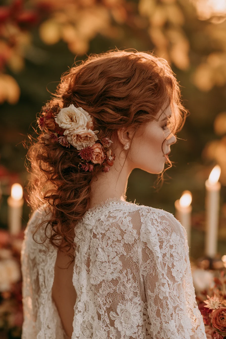 22 romantic seasonal flower updo 1