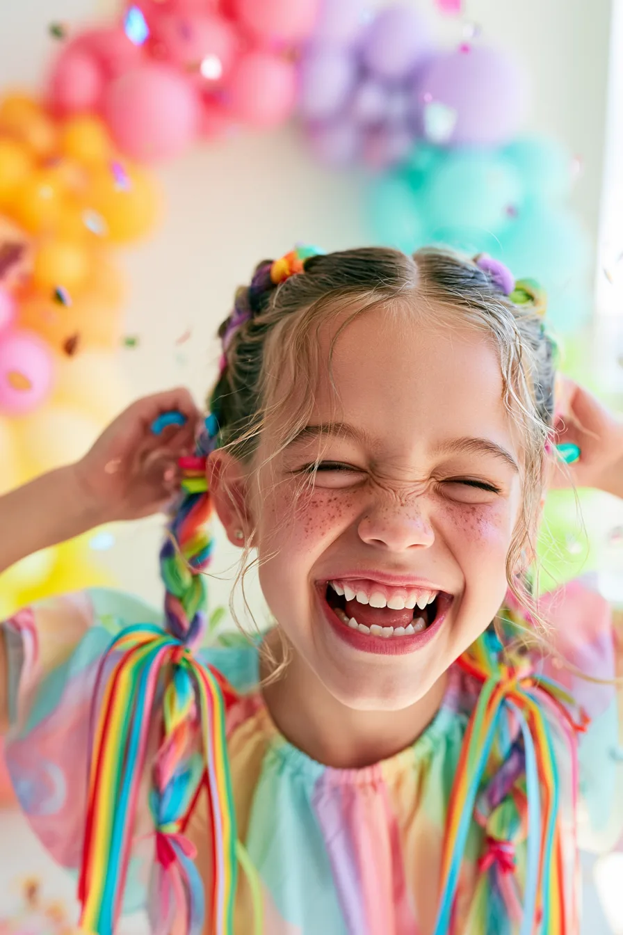 27 Magical Birthday Hairstyles for Kids 23 joyful rainbow birthday styles 1