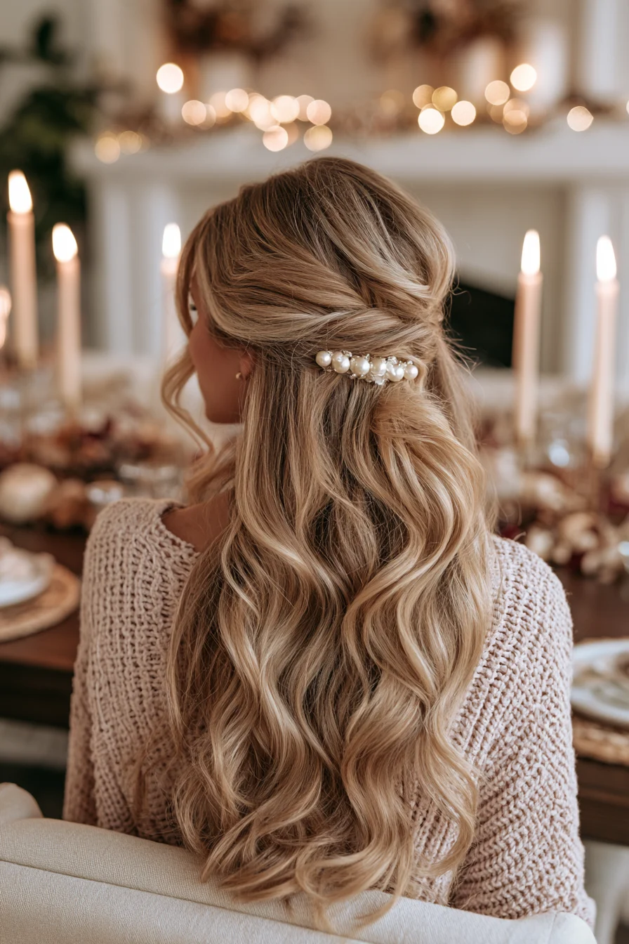 27 Chic Thanksgiving Hairstyles For Women 23 kristin ess festive half up 1