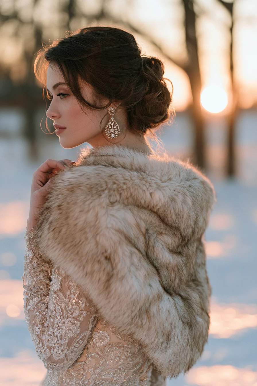 27 Cozy Winter Wedding Ideas For Dream Weddings 23 sophisticated winter bridal look 1