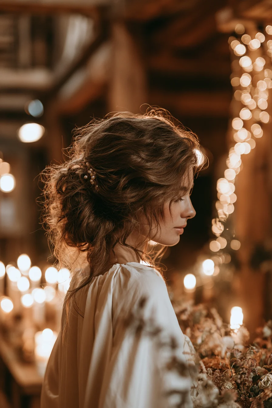 24 tousled elegant bridal chignon 1