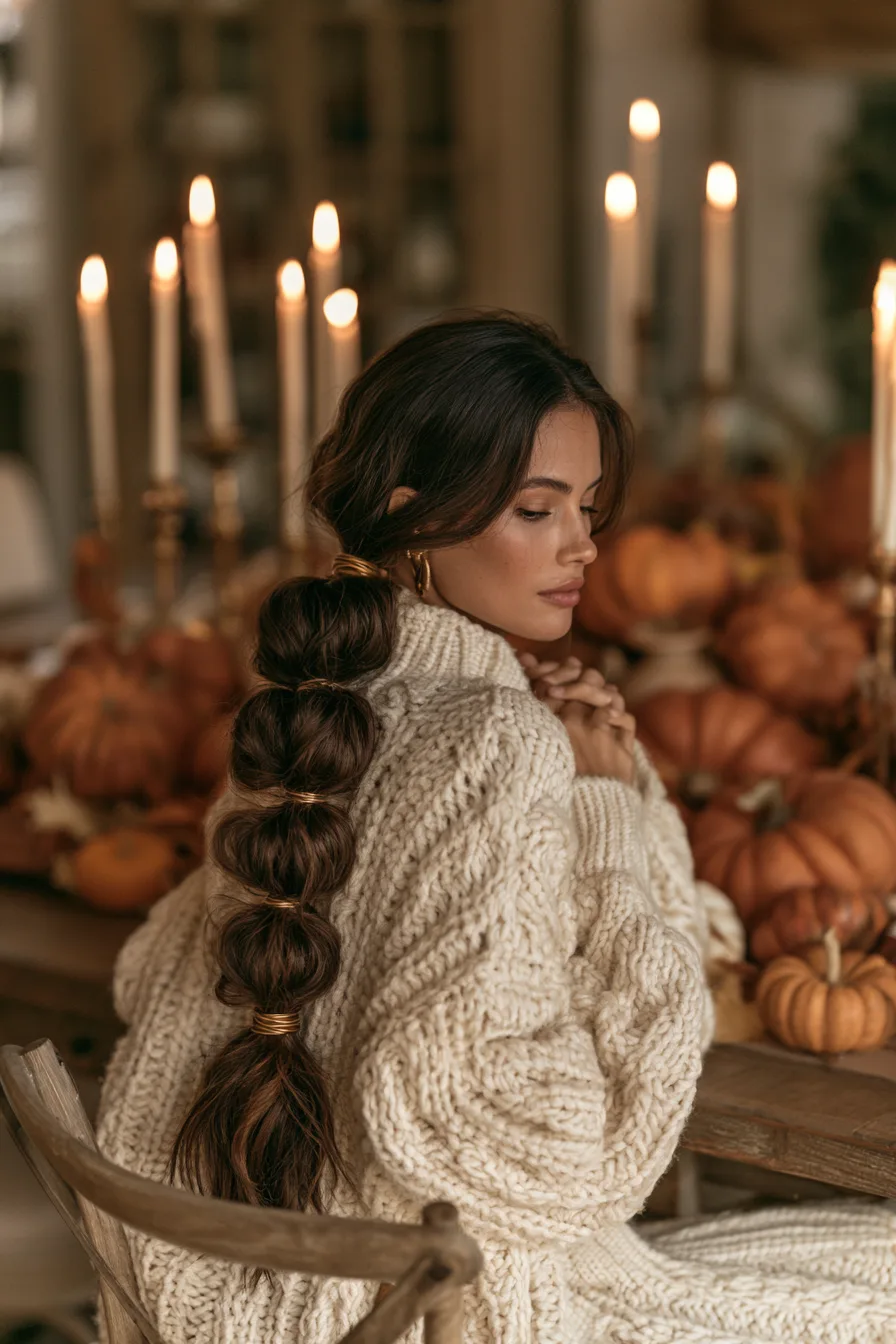 27 Chic Thanksgiving Hairstyles For Women 25 conair playful bubble braid 1