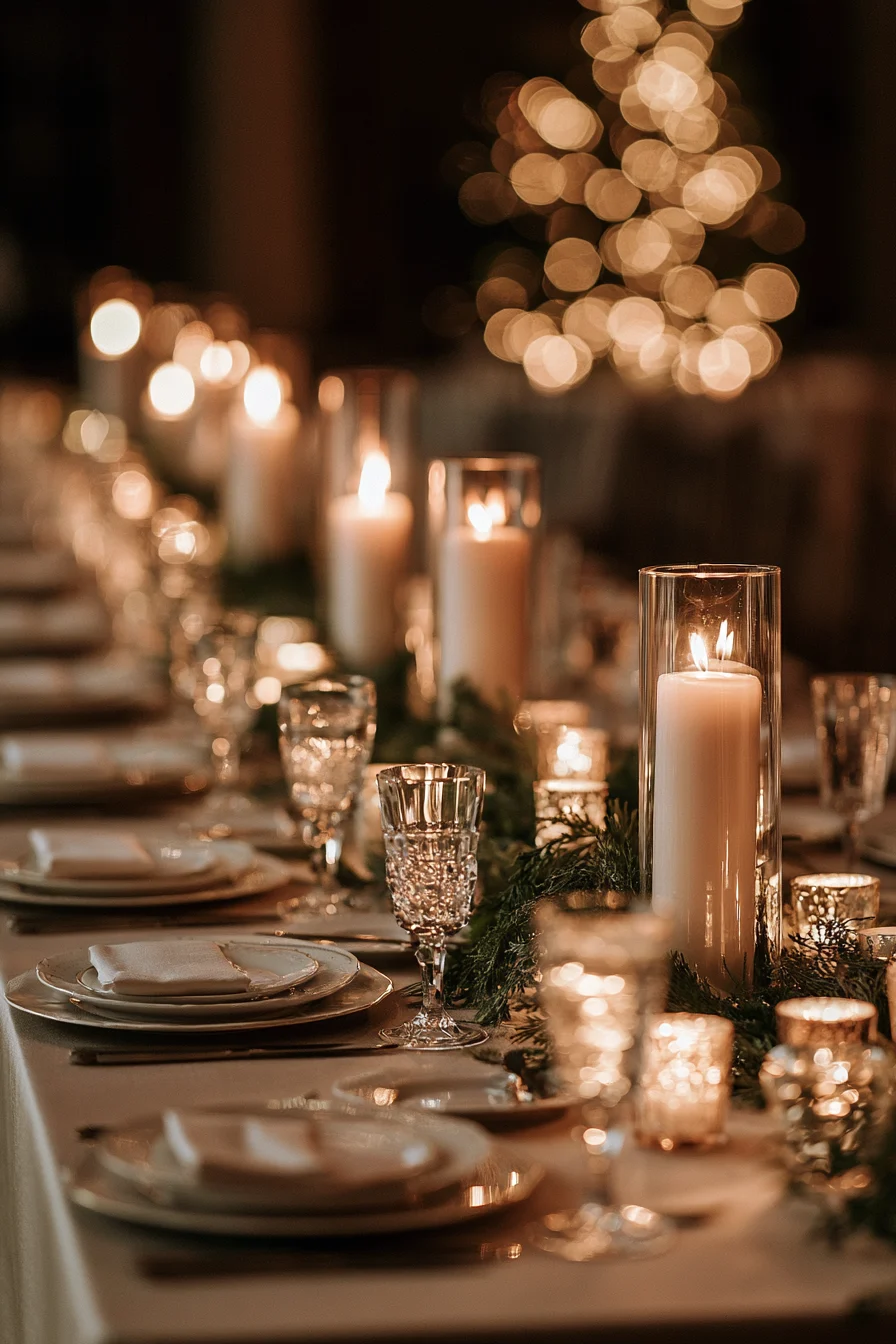 27 Cozy Winter Wedding Ideas For Dream Weddings 25 romantic candlelit reception tables 1